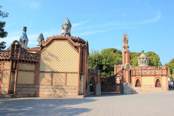 Naklejka premium Die Güell Pavillons in Barcelona im Überblick