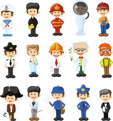 Cartoon vector characters of different professions 
