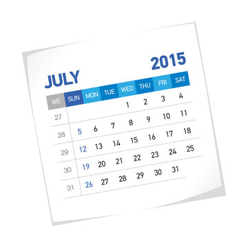 July 2015 American Calendar