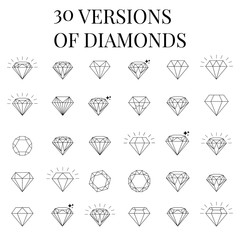 Diamond  icons set - obrazy, fototapety, plakaty