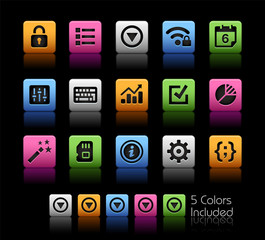 System Settings Interface // ColorBox Series -- The Vector file includes 5 color versions for each icon in different layers --