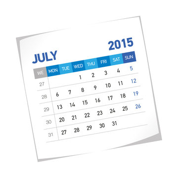 July 2015 European Calendar