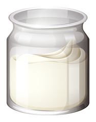 Fresh yogurt in jar