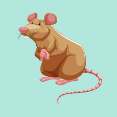 Brown rat standing alone
