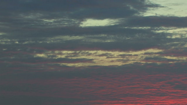 Panoramic view of clouds at sunset, time lapse