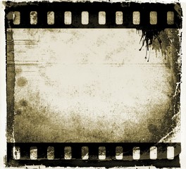 Grunge film strip frame