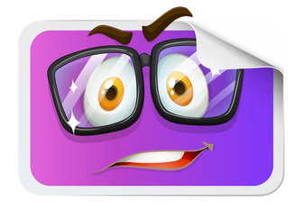 Happy face on sticker