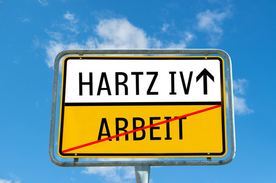 Ortsausgangsschild Hartz IV