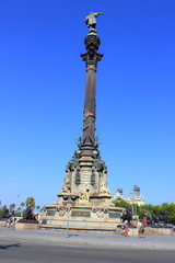 Obraz premium Die Kolumbussäule am Ende der La Rambla in Barcelona