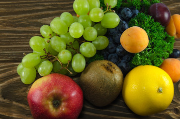 Naklejka na ściany i meble Fruits on the dining table