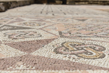 Ancient mosaic floor tiles.