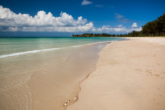 Long sand beach at tip of boreno