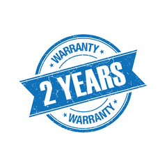 2 years warranty grunge retro isolated stamp