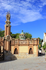 Naklejka premium Die berühmten Güell Pavillons von Antoni Gaudi in Barcelona