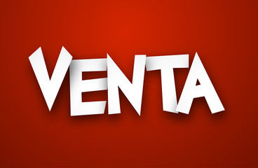 Paper venta sign.