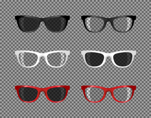 stock set of sunglasses translucent for photomontage - 88690537