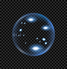 transparent bubble blue circular reflections for photomontage