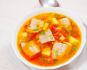 Fish soup with vegetables