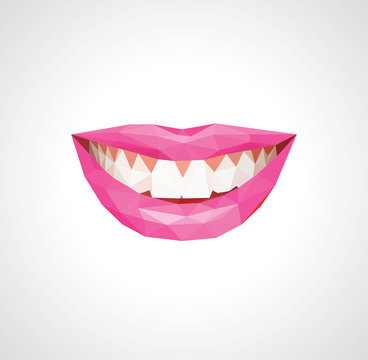 Stock vector smiling white teeth and purple lips