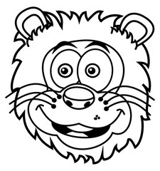 lion head smiling for coloring