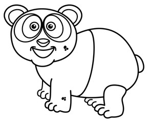a panda smiling for coloring
