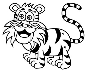 a tiger smiling for coloring