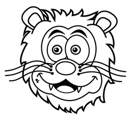 lion head smiling for coloring