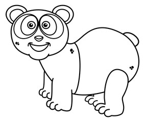 a panda smiling for coloring