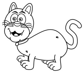 a smiling cat coloring