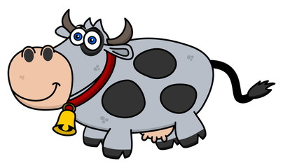 Obraz na płótnie Canvas a smiling cow on profile