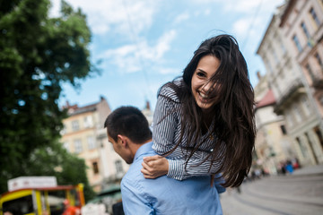 Couple  in the city