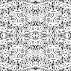Vector Seamless Abstract Black and White Tribal Pattern