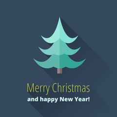 Christmas card with Christmas trees