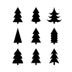 Obraz premium Simple silhouettes of Christmas trees