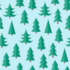 Obraz premium Flat seamless pattern with cristmas trees
