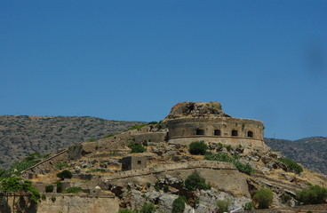 Fortifications vénitiennes de l'île de Spinalonga en Crète (Grèce)