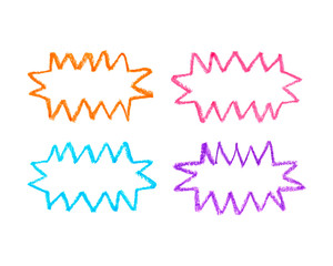 oil pastel colorful speech bubbles