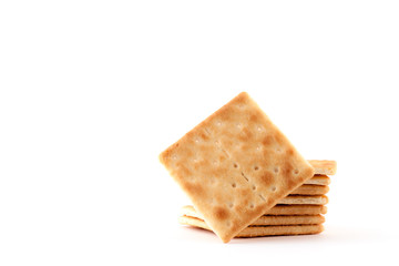 Crackers isolated on white background.