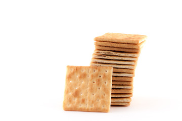 Crackers isolated on white background.
