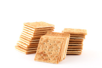 Crackers isolated on white background.