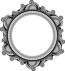 Decorative, unusual, round frame with empty place for your text.