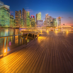 Singapore Skyline and view of Marina Bay