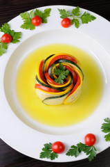 Obraz na płótnie Canvas Appetizer of zucchini and tomatoes