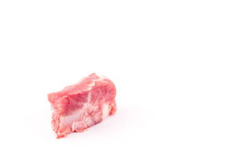 Raw Pork Ribs Isolated On White Background.