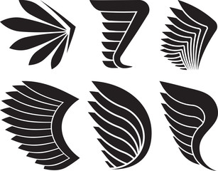 Set of 6 vector wings.