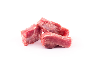 Raw Pork Ribs Isolated On White Background.
