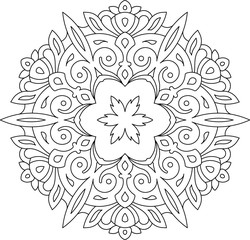 Abstract vector round lace design - mandala, decorative element