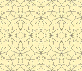 Rich decorated calligraphic outlined stroke seamless pattern.