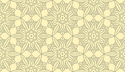 Fototapeta premium Seamless Monochrome Floral Pattern (Vector). Hand Drawn Floral T