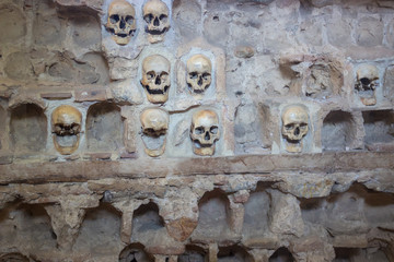 Tower of human skulls